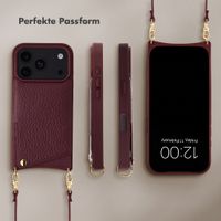 Selencia Nova HandyHülle mit Kordel und Kartenhalter Apple iPhone 18 Pro / 17 Pro - Bold Burgundy