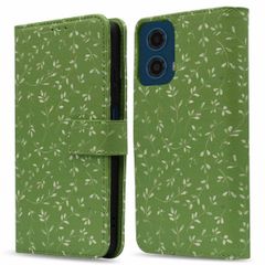 imoshion Design Klapphülle Motorola Moto G34 - Green Flowers
