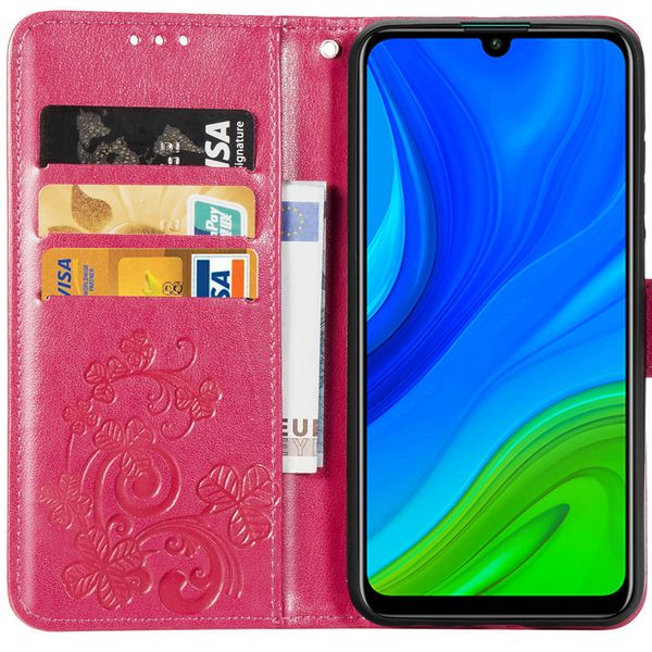 Kleeblumen Klapphülle Huawei P Smart (2020) - Fuchsia