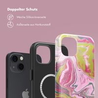 Selencia Vivid Tough Back Cover MagSafe für das iPhone 13 - Marble Pink