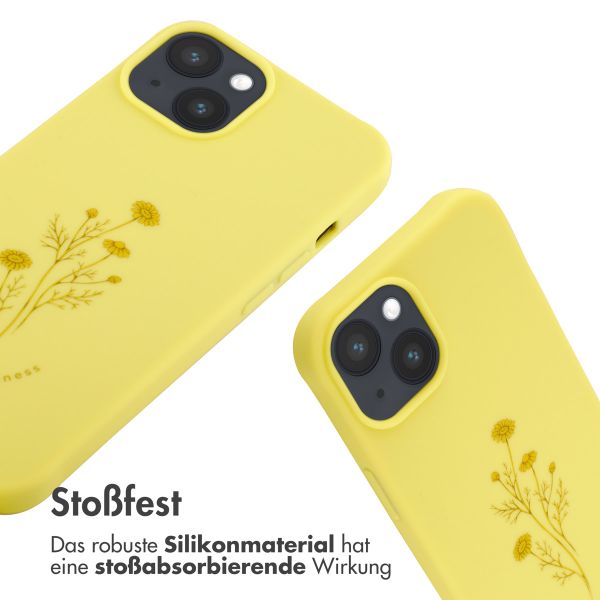 imoshion SilikonHülle design mit Band Apple iPhone 14 - Flower Yellow