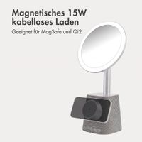 imoshion Make-up-Spiegel mit Bluetooth-Lautsprecher und kabellosem Ladegerät - Silber