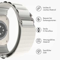 imoshion Nylon Alpine Armband für das  Apple Watch Series 1 t/m 9 / SE (38/40/41 mm) | Series 10 / 11 (42 mm) - Weiß
