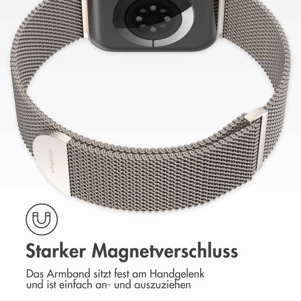 imoshion Magnetisches Milanaise Armband für das  Apple Watch Series 1 - 11 / SE / Ultra (44/45/46/49 mm) - Größe M - Starlight