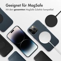Accezz MagSafe Leather Backcover iPhone 14 Pro Max - Nightfall Blue