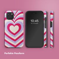 Selencia Vivid Rückabdeckung mit MagSafe Apple iPhone 15 - Double Hearts Rubine Red Lilac