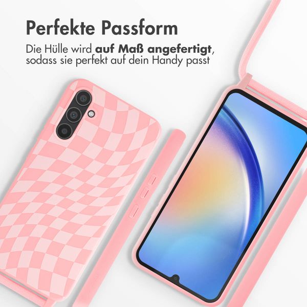 imoshion Silikonhülle design mit Band für das Samsung Galaxy A34 (5G) - Retro Pink