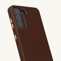 Selencia Rivièra Backcover mit MagSafe mit abnehmbaren Haken Samsung Galaxy S21 - Choco Brown