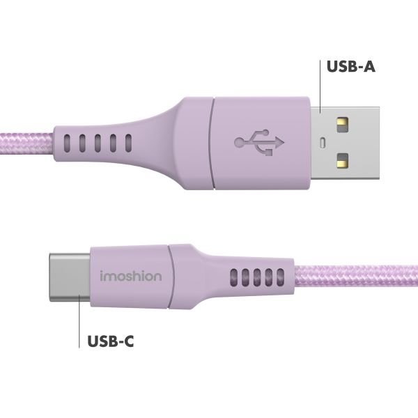 imoshion Braided USB-C-zu-USB Kabel - 2 Meter - Lila