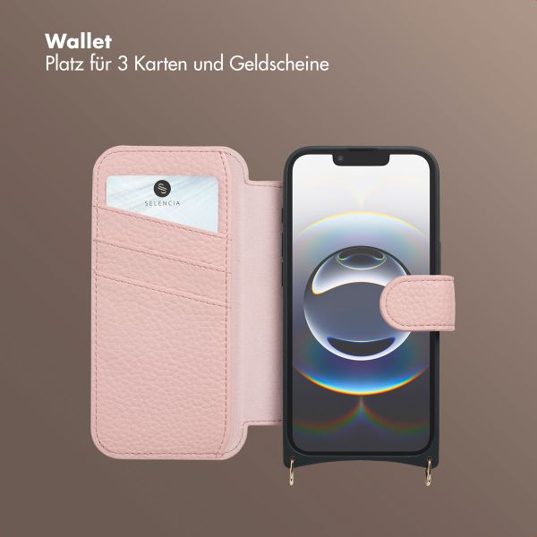 Selencia Riva Bookcase mit MagSafe und Handgelenkband Apple iPhone 16e - Old Pink