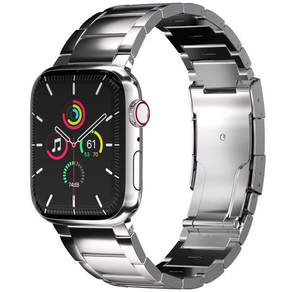 Accezz Glänzendes Titanstahlarmband für die Apple Watch Series 1 bis 9 / SE (38/40/41 mm) | Series 10 (42 mm) - Silber