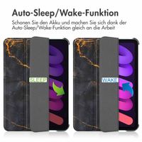 imoshion Design Trifold Klaphülle Apple iPad Mini 7 (2024) / iPad Mini 6 (2021) - Black Marble