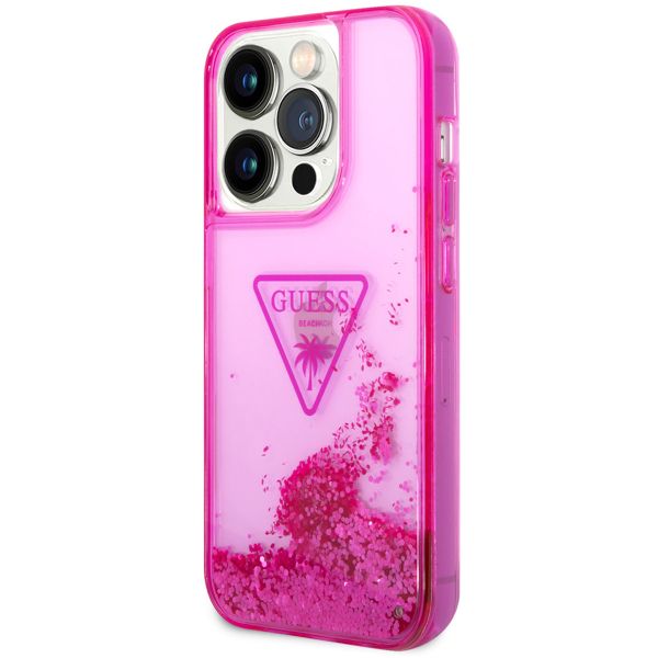 Guess Liquid Glitter Back Cover für das iPhone 14 Pro Max - Fuchsia