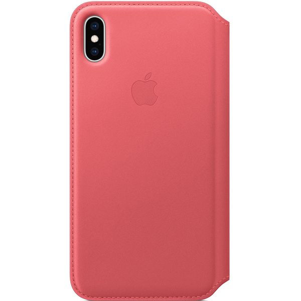 Apple Leather Folio Klapphülle Peony Pink für das iPhone Xs Max