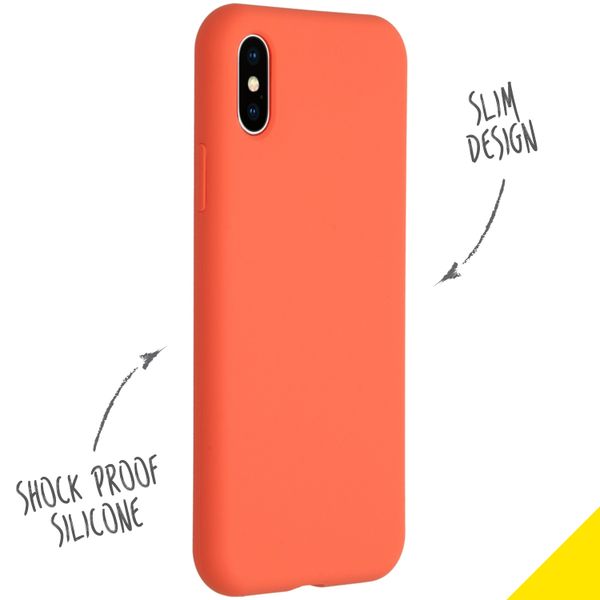 Accezz Liquid Silikoncase Apple iPhone X / Xs - Nectarine