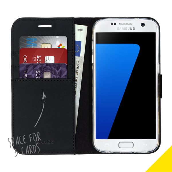Accezz Wallet TPU Klapphülle Samsung Galaxy S7 - Schwarz