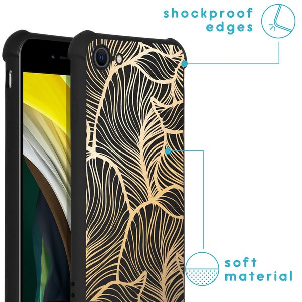 imoshion Design Hülle mit Band iPhone SE (2022 / 2020) / 8 / 7 - Golden Leaves