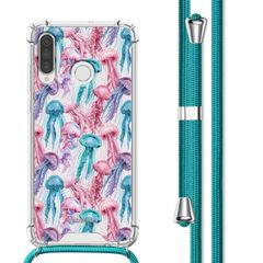 imoshion Design Hülle mit Band für das Huawei P30 Lite - Jellyfish Watercolor