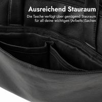 Accezz Leather Laptoptasche 16 Zoll - Schwarz