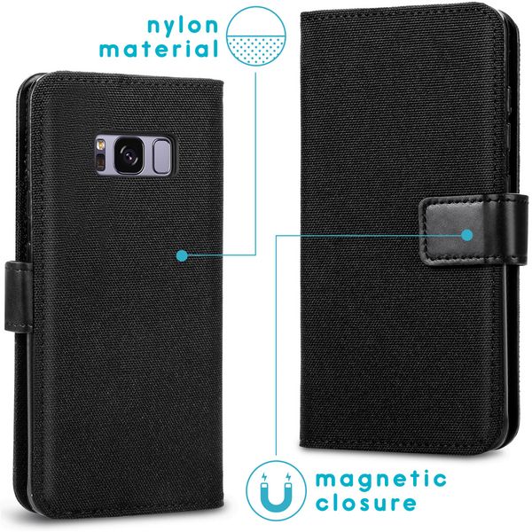 imoshion Luxuriöse Canvas-Klapphülle Samsung Galaxy S8 - Schwarz