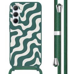 imoshion SilikonHülle design mit Band Samsung Galaxy A55 - Petrol Green Groovy