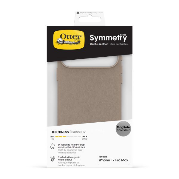OtterBox Symmetry Cactus Leder Back Cover MagSafe Apple iPhone 17 Pro Max - Light Grey