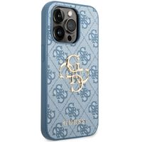 Guess 4G Metal Logo Back Cover Apple iPhone 14 Pro - Blau