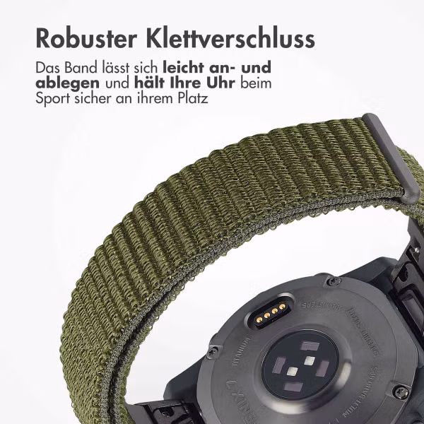 imoshion QuickFit® Nylon Armband -   Garmin 22 mm Anschluss - Größe L/XL - Grün