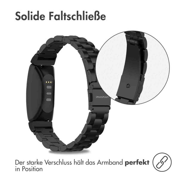 imoshion Edelstahlarmband für das Fitbit Inspire 2 / HR / ACE2 / ACE3 - Schwarz