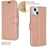 Accezz Wallet TPU Klapphülle für das iPhone 14 Plus - Rose Gold