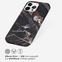 Selencia Aurora Fashion Back Case für das Apple iPhone 14 Pro Max - ﻿Strapazierfähige Hülle - 100 % recycelt - Schwarzer Marmor