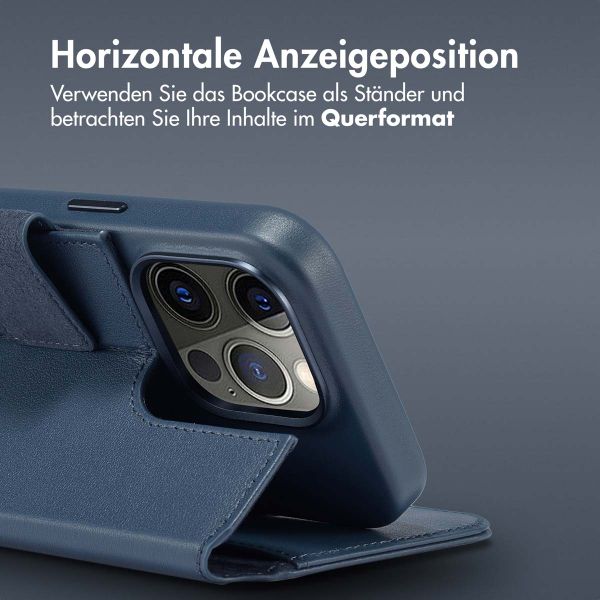 Accezz 2-in-1 Klapphülle aus Leder mit MagSafe Apple iPhone 14 Pro - Nightfall Blue