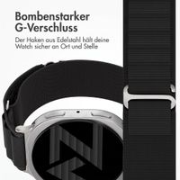 Accezz Nylon Alpine Armband für Samsung Galaxy Watch 9 (40/44mm) / Watch 8 (40/44mm) / Classic (46mm) - Schwarz