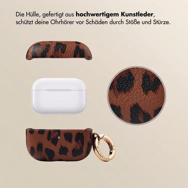 Selencia Sabi Hülle Panthermuster  Apple Airpods Pro 3 - Mocha Brown