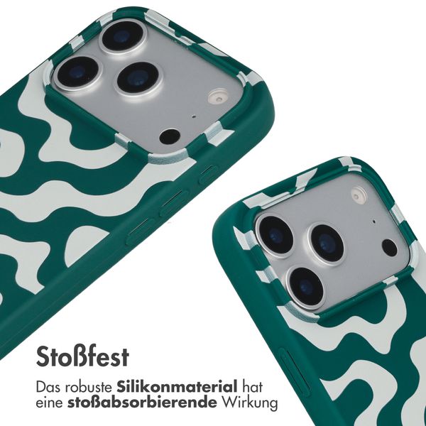 imoshion SilikonHülle design mit Band Apple iPhone 17 Pro - Petrol Green Groovy