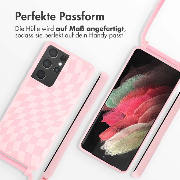 imoshion SilikonHülle design mit Band Samsung Galaxy S21 Ultra - Retro Pink
