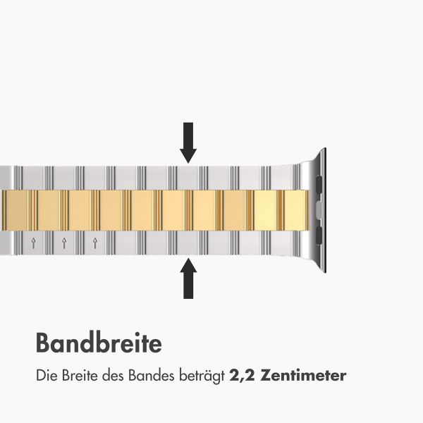 imoshion Edelstahlarmband für Apple Watch | 44/45/46/49 mm - Silber & Gold