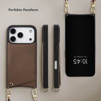 Selencia Nova HandyHülle mit Kordel und Kartenhalter Apple iPhone 17 Pro Max - Mocha Brown