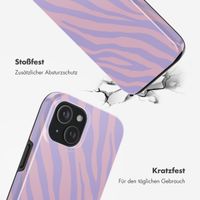 Selencia Vivid Tough Back Cover MagSafe für das iPhone 15 - Zebra Light Pink Lilac