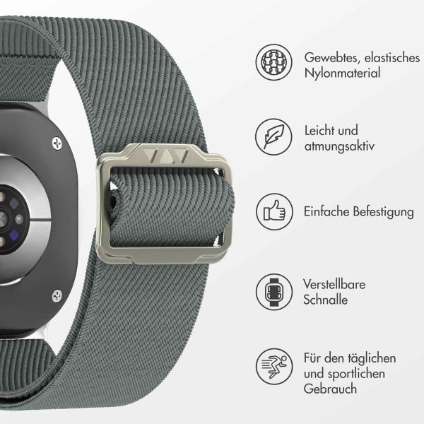 imoshion Elastisches Nylonarmband für das Samsung Galaxy Watch 8 (Classic) - 40 / 44 / 46mm - Grau