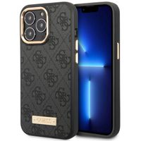 Guess 4G Logo Monogramm MagSafe Back Cover für das Apple iPhone 14 Pro - Schwarz