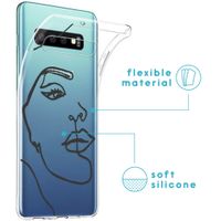 imoshion Design Hülle Galaxy S10 - Abstraktes Gesicht - Schwarz