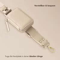 Selencia Handykette mit kleiner Tasche - Beige