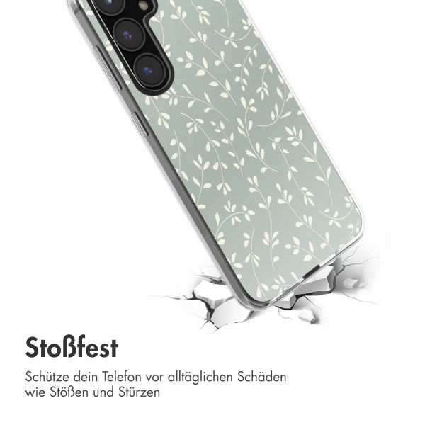 imoshion Design Hülle Samsung Galaxy S24 FE - Smoke Green Flowers