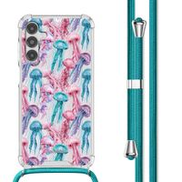 imoshion Design Hülle mit Band Samsung Galaxy A14 (5G/4G) - Jellyfish Watercolor
