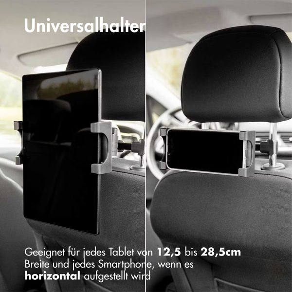 imoshion Tablethalter für das Auto - Verstellbar - Kopfstütze - Schwarz
