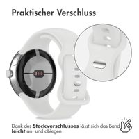 imoshion Silikon-Armband⁺ für  Google Pixel Watch / Watch 2 / Watch 3 / Watch 4 (41 mm) - Größe L - Weiß