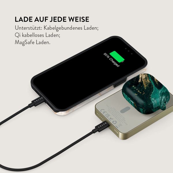 Burga Magnetische Powerbank 5.000 mAh - Geeignet für MagSafe | Emerald Pool - Gold