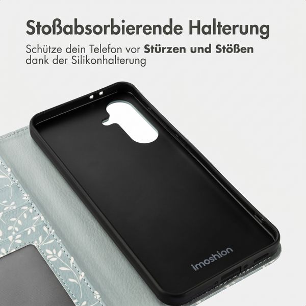 imoshion Design Klapphülle Samsung Galaxy A36 - Smoke Green Flowers