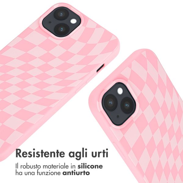 imoshion SilikonHülle design mit Band Apple iPhone 15 Plus - Retro Pink